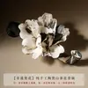 Suporte de Incenso Cerâmico Artesanal Gêmeo Flor, Sem Poeira, Ornamento de Mesa Estilo Chinês Novo, Suporte de Incenso com Bandeja
