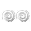 Pendientes Cruzados de Acero Inoxidable con Flor Espiral para Mujer Niñas Pendientes de Seda Aros Moda Bohemio Pendientes de Acero de Titanio