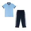 Uniformes de Verano para Escuela Secundaria, Uniformes de Clase, Trajes Deportivos, Amigables con la Piel, Suaves, Cómodos, Transpirables, Frescos, Rayados, Estilo Universitario, Manga Corta