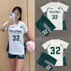 Conjunto de uniforme de voleibol para hombres y mujeres, uniforme de equipo de competición de voleibol estampado, ropa de entrenamiento de voleibol de aire profesional de secado rápido con estampado de número