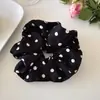 Scrunchie Retro de Bolinhas Suave para Mulheres, Elástico de Cabelo de Alta Elasticidade, Corda para Coque, Acessório de Cabelo