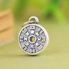 Colgante Rey Ciervo Dorado Plata Pura Vintage Retro Ocho Trigramas Fantasma de Montaña Flor Pulsera de Cuentas de Plata DIY Encanto Envolvente