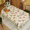 Mantel pequeño floral estilo americano, impermeable, a prueba de aceite, lavable, mantel de comedor nuevo de lujo ligero de alta gama, mantel para mesa de centro resistente al calor