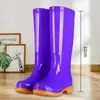 Botas de lluvia de algodón de caña alta antideslizantes con forro polar, zapatos impermeables, zapatos de goma, cubrebotas, botas de agua para mujer, zapatos cálidos para cocina de adulto, zapatos para sembrar arroz