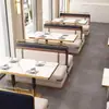 Asientos de Cabina de Acero Inoxidable de Lujo Ligero para Uso Comercial en Restaurantes Temáticos, Restaurantes de Barbacoa, Conjuntos de Sofás de Moda, Mesas y Sillas para Restaurantes Occidentales y Hoteles