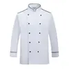 Roupa de Trabalho para Chef Masculina Manga Longa Outono Hotel Chefe de Cozinha Panificação Catering Cozinha dos Fundos Uniforme de Chef Cantina Impressão Bordado