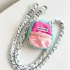 Bolsa pequena com cordão trançado, porta-moedas mini transversal, bolsa pequena com cordão para celular, bolsa de armazenamento de acessórios dopamina