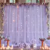 Envio Transfronteiriço de 2 Peças de Decorações de Véu de Noiva com Luzes de Fio para Montagem de Cenário de Sessão de Fotos de Festa de Aniversário
