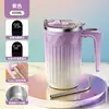 Taza Mezcladora Automática de Nuevo Modelo Transfronteriza con Pantalla Inteligente de Temperatura, Taza de Café Eléctrica con Succión Magnética, Color Degradado, Taza de Agua Portátil para el Hogar
