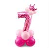 Globo de corona de columna digital de 32 pulgadas, decoración de cumpleaños infantil, suministros para fiestas, globo de película de aluminio