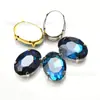 Venta al por mayor de fábrica cristal de vidrio ovalado cosido a mano con punta de taladro fondo plano taladro de cuatro garras ropa zapatos bolsa pasador de pelo accesorios para el cabello aplique material de taladro