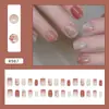 Unhas Pré-feitas Feitas à Mão: Unhas Usáveis Gradiente de Lírio-do-Vale da Primavera Estilo Doce Francês, Conjunto de Manicure Removível com 30 Peças