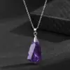 Joias Zhuhang Popular Transfronteiriça Pingente de Cristal Natural Colar de Ametista Lapidada Joias Boêmias Atacado