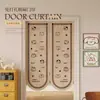 Cortina de Puerta de Dibujos Animados Simple para Dormitorio, Salón de Té en Casa, Cortina Divisoria de Privacidad, Cortina de Puerta para Baño sin Perforaciones