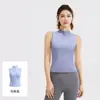Jaqueta Juyitang Nova Sem Mangas com Gola Alta Elástica Slim-fit Respirável Emagrecedora Roupa Esportiva