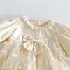 Roupas de bebê, nova coleção de outono, macacão, body para recém-nascido, vestido de celebração de primeiro mês para bebê menina, vestido de princesa de renda
