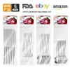 Amazon Transfronterizo Shangchao 6 Piezas Vajilla de Acero Inoxidable Cuchillo y Tenedor Cuchara Hotel Cuchillo y Tenedor para Steak Occidental Traje de 24 Piezas