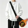 Sudadera de punto con cuello redondo transfronteriza, nuevo estilo de principios de otoño, corte holgado, talla grande, top simple y popular, unisex, manga larga, color liso, forro polar