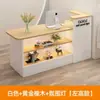 Balcão de caixa de supermercado simples, mesa de bar com display, balcão de recepção pequeno moderno para lojas de milk tea, papelarias e lojas de conveniência