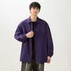 Nueva Camisa Chaqueta de Hombre para Primavera y Otoño con Cuello de Solapa, Casual de Botón Único Holgada Versátil Elegante Top para Hombre