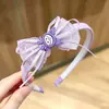 Faixa de cabelo roxa infantil kulomi artefato para finalização de cabelo quebrado de menina pequena faixa de cabeça de desenho animado para bebê não machuca o cabelo acessório de cabeça