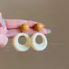 Pendientes de botón redondos con colgante de aguja de plata estilo coreano, Pendientes de botón de temperamento simples y a la moda, Pendientes versátiles de nicho de alta gama