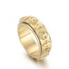 Anillo de Cruz Simple Vintage Agresivo Sobrio Giratorio Descompresión Calavera Acero de Titanio Anillo de Hombre Moderno