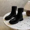 Emagrecimento! Botas Martin de meia-curva femininas 2026 novo outono Marrom Merade botas curtas sola grossa estilo britânico botas de emagrecimento femininas