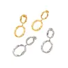 Pendientes Geométricos de Moda para Mujer 2025 Nuevo Estilo Pendientes de Acero de Titanio Chapados en Oro de Alta Gama Aro Versátil Estilo Simple Ins