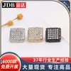 Fs Hebilla Cuadrada Diamante Botones Metálicos Botones para Camisa Botones para Tejido de Suéter Hebilla de Botón Botón Dorado
