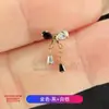Pendientes de Aleación de Titanio F136 Colgante de Lazo Gota de Agua Incrustados con Circonita Hilo Interno Clavo para Hueso de la Oreja Joyería para Piercing de Titanio G23