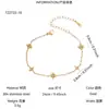 Acero Inoxidable Chapado en Oro de 18 Quilates Electrochapado al Vacío Flor de Circonita Estilo Simple Set de Joyería para el Trabajo Collar Pulsera para Mujer