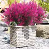 Flores Artificiales Amazon Ramo de 5 Ramas con Hojas Puntiagudas Flor de Espiga de Trigo Lavanda Flores Artificiales para Decoración Exterior En Stock