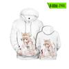 Comercio electrónico transfronterizo nuevo 40 original gato madre caricatura 3D impresión a color tendencia moda chalecos con capucha para hombre y mujer venta al por mayor