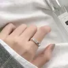 Anel de Estrela e Lua Feminino Prata de Lei S999 Moda Tendência Celebridade da Internet Prata Tailandesa Vintage Didi Anel Aberto para Dedo Indicador Simples Ins