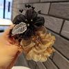 Anillo para el cabello de gipsófila y organza para el intestino grueso, accesorios para el cabello de estilo coreano, tocado, exquisita banda para el cabello con girasoles para niñas, cuerda para el cabello