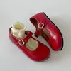 Populares zapatos de mujer franceses retro de punta redonda de altura incrementada poco profundos, nuevos zapatos planos Mary Jane de verano 2026