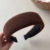 Diadema de Lana Estilo Coreano de Ala Ancha Corona Alta Pasador Versátil Otoño e Invierno Esponja de Alta Gama Color Sólido Diadema para Lavar la Cara para Mujer