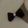 Luxo Bow Hairpin Mulheres strass francês High-end Black Hairpin Cyber Celebrity elegante Side Clip Top Clip Acessórios de cabelo