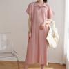 Counter Quality 2024 Verão Clássico Miyake High-end plissado moda lapela casual grande tamanho vestido solto