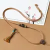 Cuerda Trenzada de Piel Encerada Hecha a Mano de Alta Gama para Jade Hetian, Cuerda Trenzada para Atar Colgantes de Jade Esmeralda, Cuerda para Collar de Ámbar y Jade Hetian Dorada
