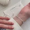 Estilo Coreano Estilo Fresco Pulido Súper Brillante Pulsera de Cadena con Cuchilla de Lazo Super Hada Elegante Elegante Pulsera Moda Joyería de Alta Gama