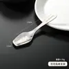 Cuchara de Postre Helado para el Hogar Dibujos Animados Cuadrada de Acero Inoxidable 316L Cuchara Especial para Suplementos Alimenticios para Niños Mango Largo Espesado Cuchara de Mesa