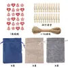 Conjunto de sacolas de presente de Natal de linho conjunto de bolsos de feixe de linho calendário do advento saco de presente de doces de feriado atacado