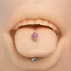 Acero inoxidable europeo y americano bola para goteo de aceite Shambhala full Diamond piercing para lengua clavo de barra recta para perforación corporal fábrica venta al por mayor