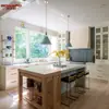 Gabinetes de Madera Maciza Americana de Fábrica Personalizados para Toda la Casa Gabinetes de Cocina Europeos de Comercio Exterior Pintura Francesa Clara Blanca Gabinetes Generales