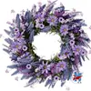 Corona de Flores Artificiales Transfronteriza Decoración Floral de Puerta para Primavera y Verano Decoración de Ventana de Casa Corona de Flores Artificiales Festiva Decoración de Puerta