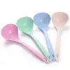 Colher de Sopa de Fibra de Trigo com Cabo Longo, Resistente a Quedas e ao Calor, Disponível em Tamanhos Grande e Pequeno, Adequada para Beber Sopa, Uso Doméstico, Colher Criativa Antiaderente para Panela de Mingau