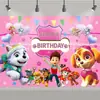Tecido de Fundo de Aniversário da Patrulha Canina Transfronteiriça Suprimentos de Decoração para Festa de Feriado Adereços de Montagem de Cena Patrulha Canina