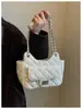 Bolso pequeño con bordado de rombos para mujer 2026 nuevo estilo moderno versátil bolso bandolera con cadena bolso de hombro único retro otoño e invierno